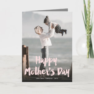 Tarjeta Feliz Día de la Madre Audaz Brush Script Moderno d
