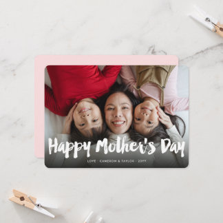 Tarjeta Feliz Día de la Madre Audaz Brush Script Moderno d