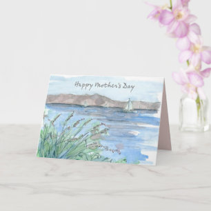 Tarjeta Feliz Día de la Madre Aventura en el Lago Sailing