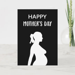 Tarjeta Feliz Día de la Madre, bebé, madre embarazada de s