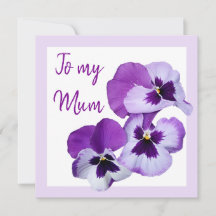 Feliz Día de la Madre bonito morado pansy floral
