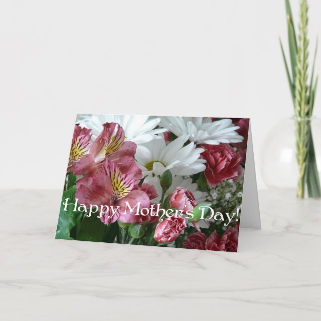 Tarjeta ¡Feliz Día de la Madre!-Bouquet floral (Anverso)