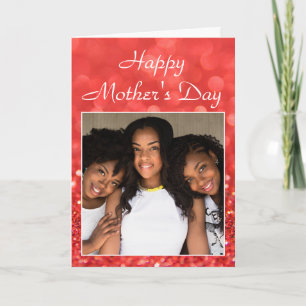 Tarjeta Feliz Día de la Madre Brillo Foto de Familia Preci