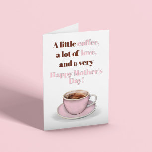 Tarjeta Feliz Día de la Madre Café Rosa Saludo