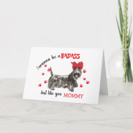 Tarjeta Feliz día de la madre, cerdo guapo escocés