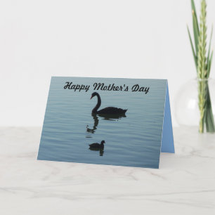 Tarjeta Feliz Día de la Madre - Cisne y bebé