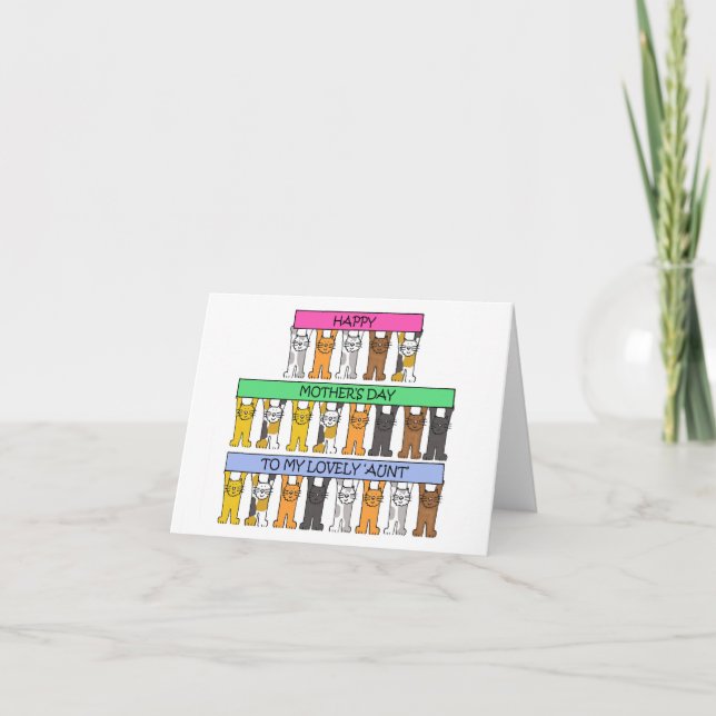 Tarjeta Feliz día de la madre como una tía para mí (Anverso)