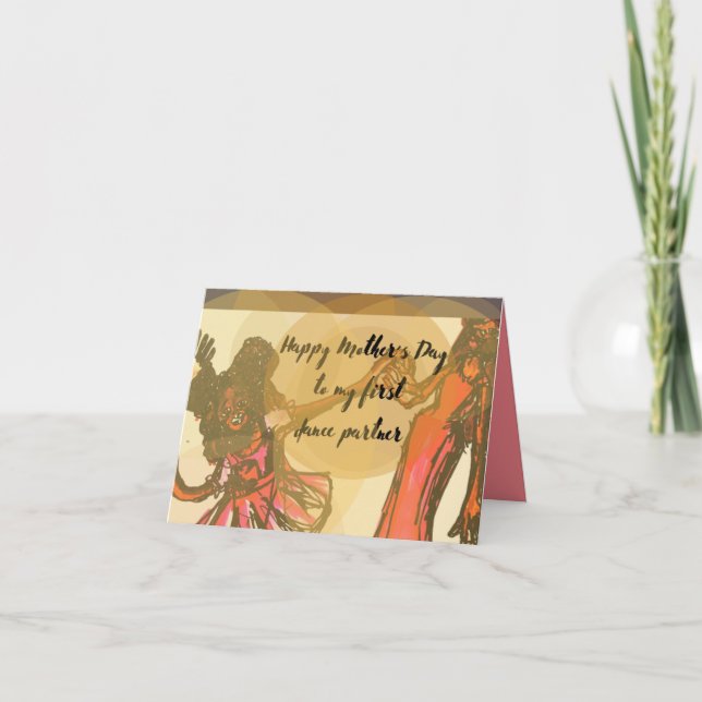 Tarjeta Feliz Día de la Madre, compañero de baile (Anverso)