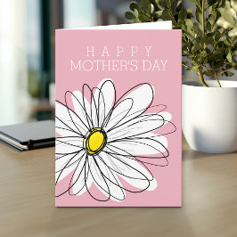 Tarjeta Feliz Día de la Madre con Daisy Caprichosa