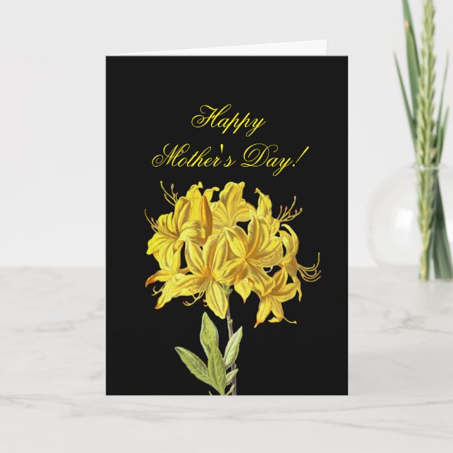 Tarjeta Feliz día de la madre con flores amarillas (Anverso)