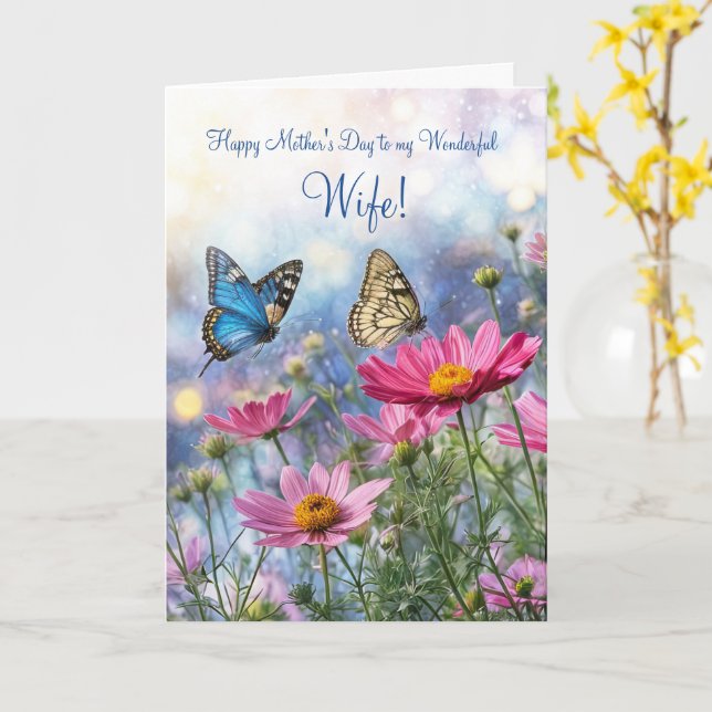 Tarjeta Feliz Día de la Madre con flores bonitas  (flor amarilla)