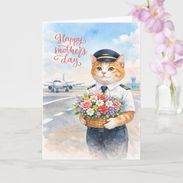 Tarjeta Feliz Día de la Madre con flores de Pilot (Orquídea)