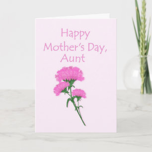 Tarjeta Feliz día de la madre con los claveles rosados