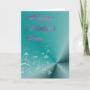 Tarjeta Feliz Día de la Madre con rollos florales para las