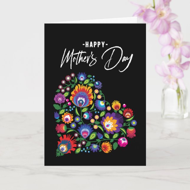 Tarjeta Feliz Día de la Madre con texto de Personalizado d (Orquídea)