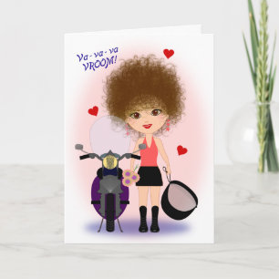 Tarjeta ¡Feliz Día de la Madre con una motocicleta mamá!