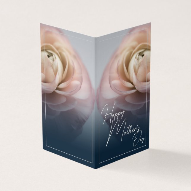 Tarjeta Feliz Día de la Madre con una rosa grande (Exterior)