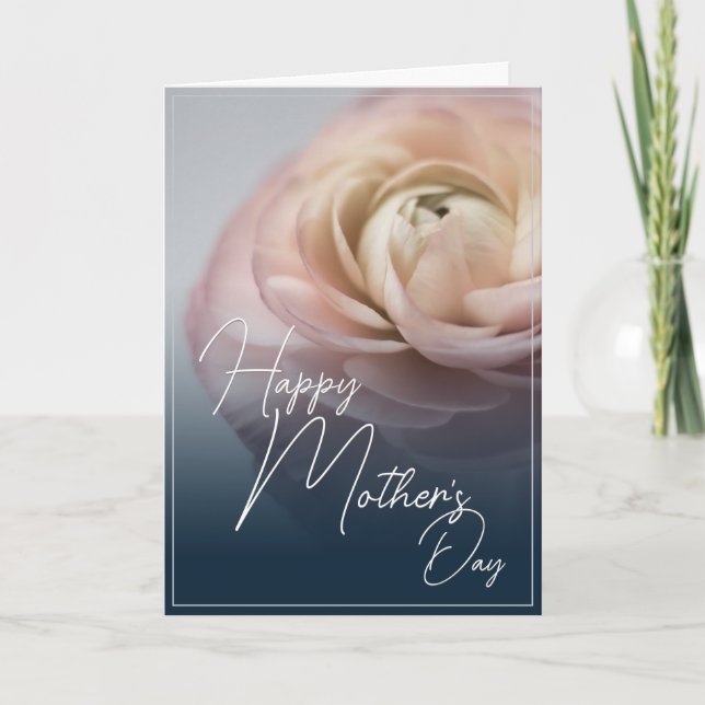 Tarjeta Feliz Día de la Madre con una rosa grande (Anverso)