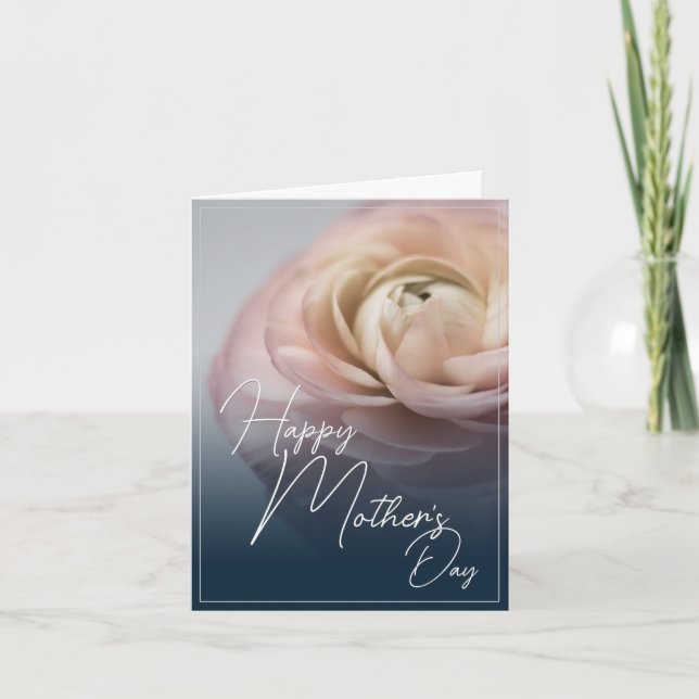 Tarjeta Feliz Día de la Madre con una rosa grande (Anverso)