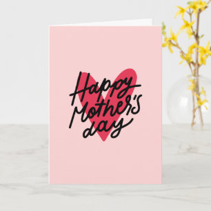 Tarjeta Feliz Día de la Madre Corazón moderno para el mane