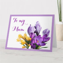 Feliz Día de la Madre crocus floral divertido mora