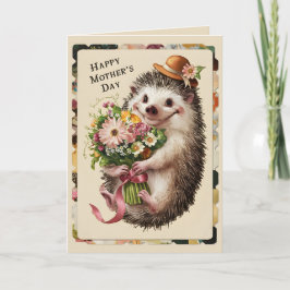 Tarjeta Feliz Día de la Madre Cute erizo