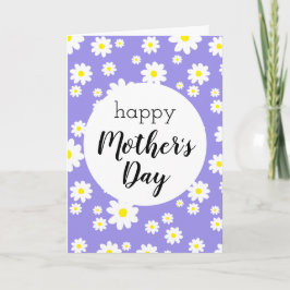 Tarjeta Feliz Día de la Madre Daisy Flower Pattern Purple