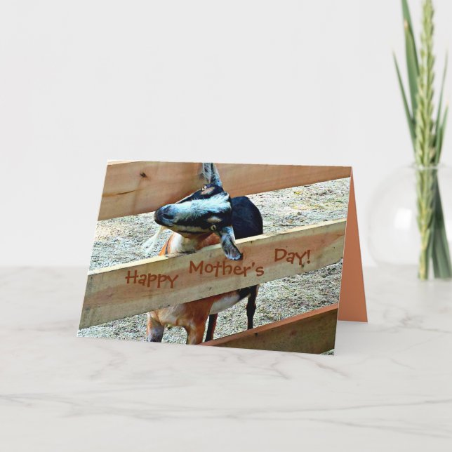 Tarjeta Feliz Día de la Madre de Adorable Kid (cabra) (Anverso)
