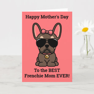 Tarjeta Feliz Día de la Madre de Dog Brown Tan Frenchie
