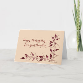 Tarjeta Feliz día de la madre de la hija