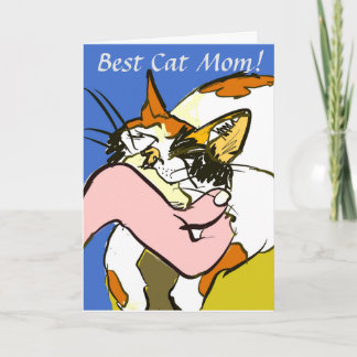 Tarjeta Feliz día de la madre de la hija del gato Mascota