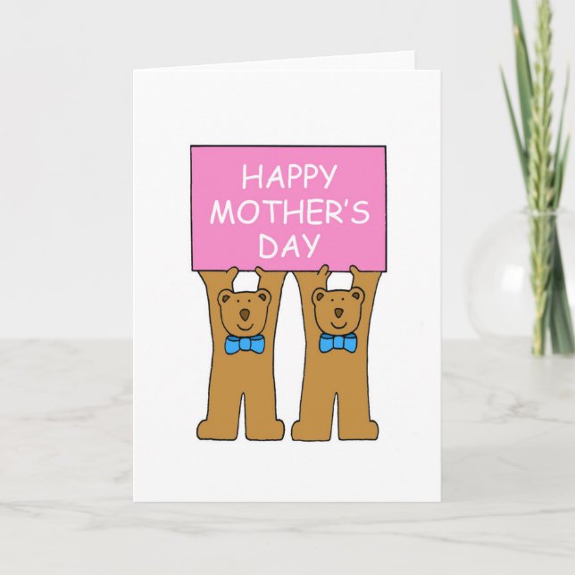 Tarjeta Feliz Día de la Madre de los Gemelos (Anverso)