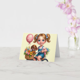 Tarjeta Feliz Día de la Madre de Niña