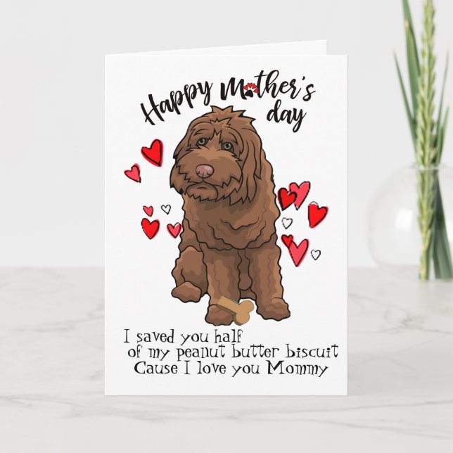 Tarjeta Feliz Día de la Madre de parte de tu perro Labrado (Anverso)