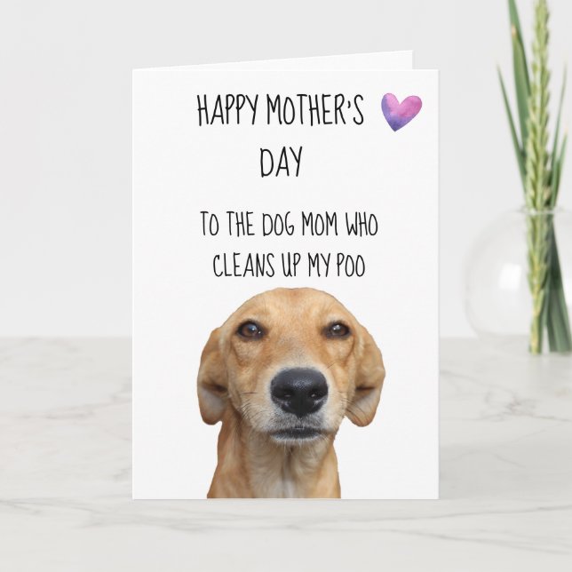 Tarjeta Feliz Día de la Madre de parte del Perro Divertido (Anverso)