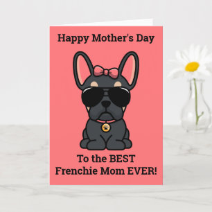 Tarjeta Feliz Día de la Madre de Perro Negro Tan Frenchie