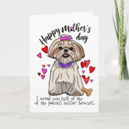 Tarjeta Feliz Día de la Madre de tu cachorro Shih Tzu