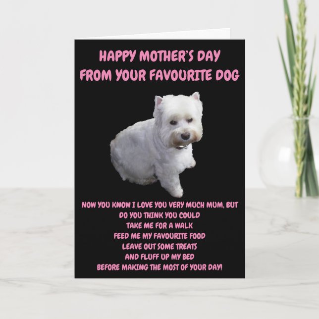Tarjeta Feliz Día de la Madre del perro (Anverso)