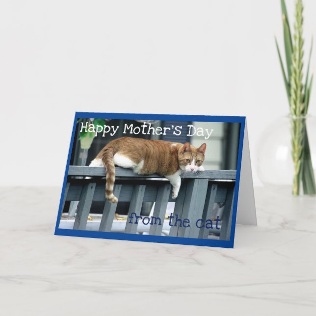 Tarjeta Feliz día de la madre desde el gato (Anverso)