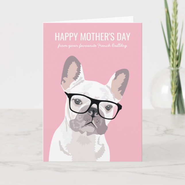 Tarjeta Feliz día de la madre desde el perro | Bulldog fra (Anverso)