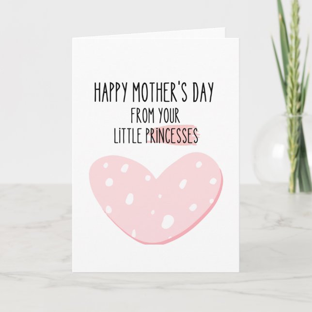 Tarjeta Feliz día de la madre desde tus princesas (Anverso)
