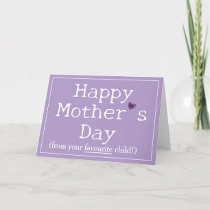 Tarjeta Feliz Día de la Madre divertido morado