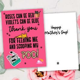 Tarjeta Feliz Día de la Madre Divertido Rosado y Lindo de