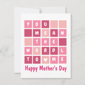 Tarjeta Feliz Día de la Madre, divertido Wordle
