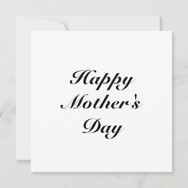 Tarjeta Feliz Día de la Madre, elegante escritura blanca n (Anverso)