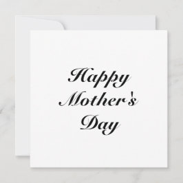Tarjeta Feliz Día de la Madre, elegante escritura blanca n