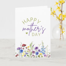Feliz Día de la Madre Elegantes Flores Silvestres