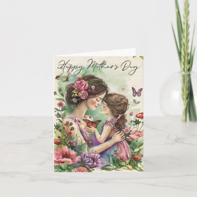 Tarjeta Feliz Día de la Madre en blanco (Anverso)