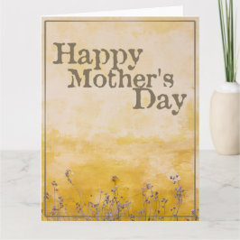 Tarjeta Feliz Día de la Madre en la pradera de flores de é