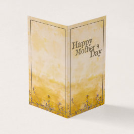 Tarjeta Feliz Día de la Madre en la pradera de flores de é